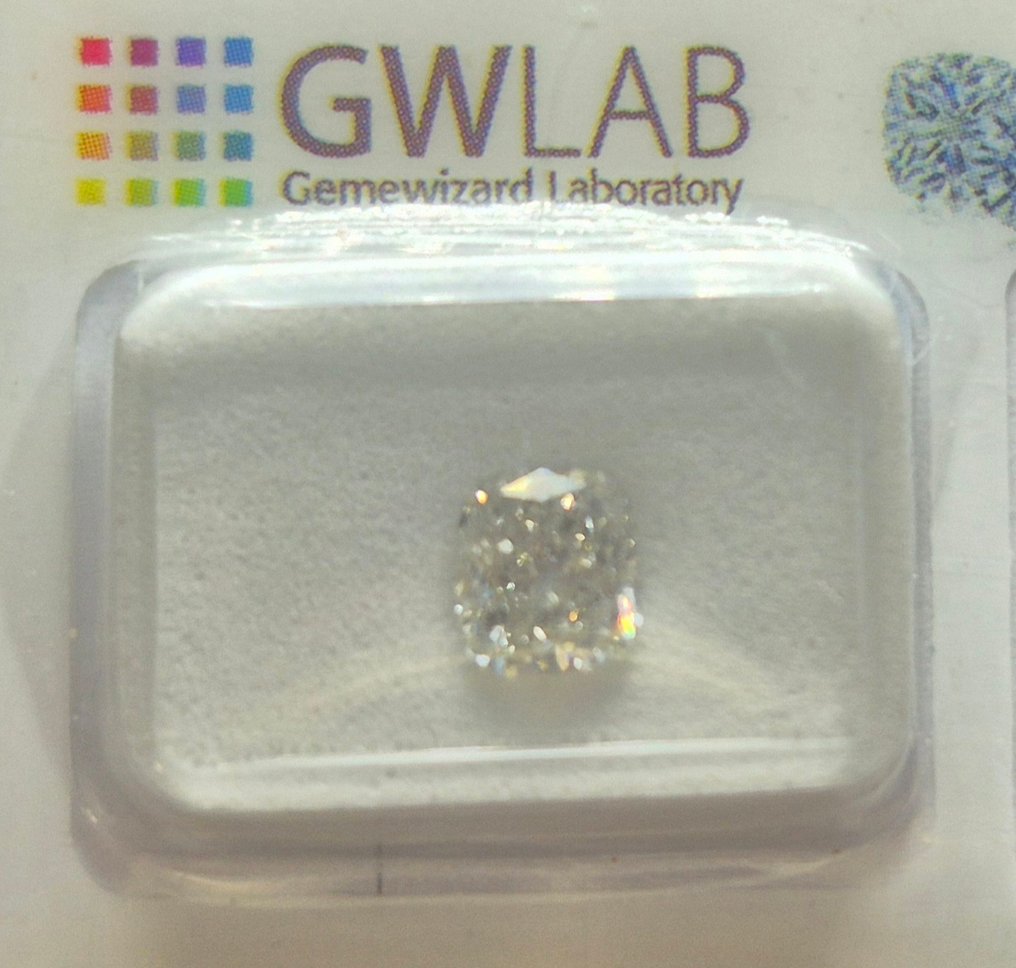 No reserve price - 1 pcs Diamond  (Natural)  - 1.10 ct - Cushion - H - I1 - Gemewizard Gemological Laboratory (GWLab) #1.0