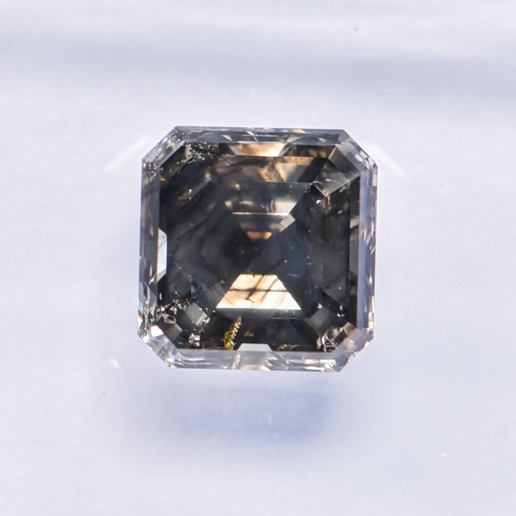 没有保留价 - 1 pcs 钻石 (天然色彩的) - 1.35 ct - 祖母绿 - Fancy deep 稍帶綠色的 灰色 - SI2 微内含二级 - 国际宝石研究院(IGI) - VG VG #1.0