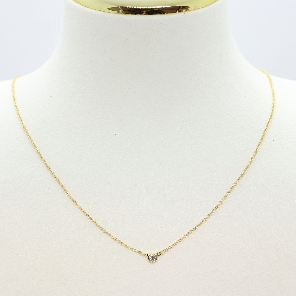 Tiffany & Co. - Collier avec pendentif - Diamonds by the Yard Single Diamond Pendant - 18 carats Or jaune #4.3