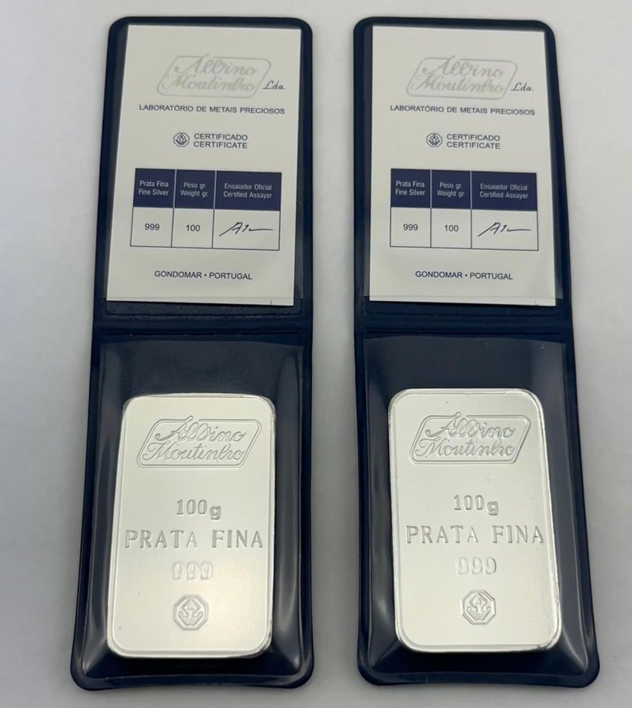 200 grams - Silver .999 - Albino Moutinho - Sealed & with certificate  (No reserve price) #1.0