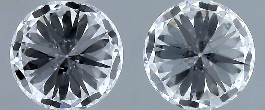 沒有保留價 - 2 pcs 鑽石  (天然)  - 0.81 ct - 圓形 - D (無色) - IF - 美國寶石學院（Gemological Institute of America (GIA)） - 匹配对 极佳 非常好 #3.2