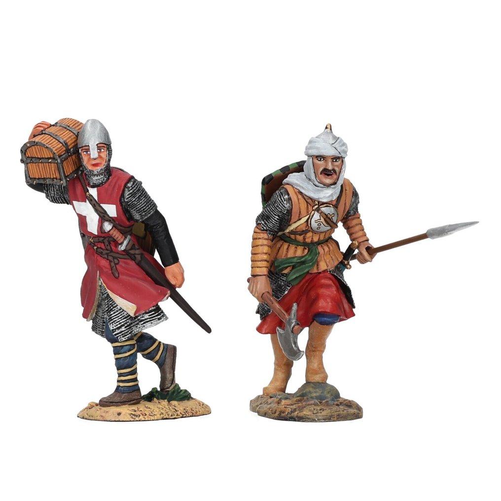 King & Country - Crusaders & Saracens - Saracens - Φιγούρα - MK091 “The Treasure Seeker” / MK099 “Charging Saracen Spearman”  (2) - Λευκό μέταλλο #1.0