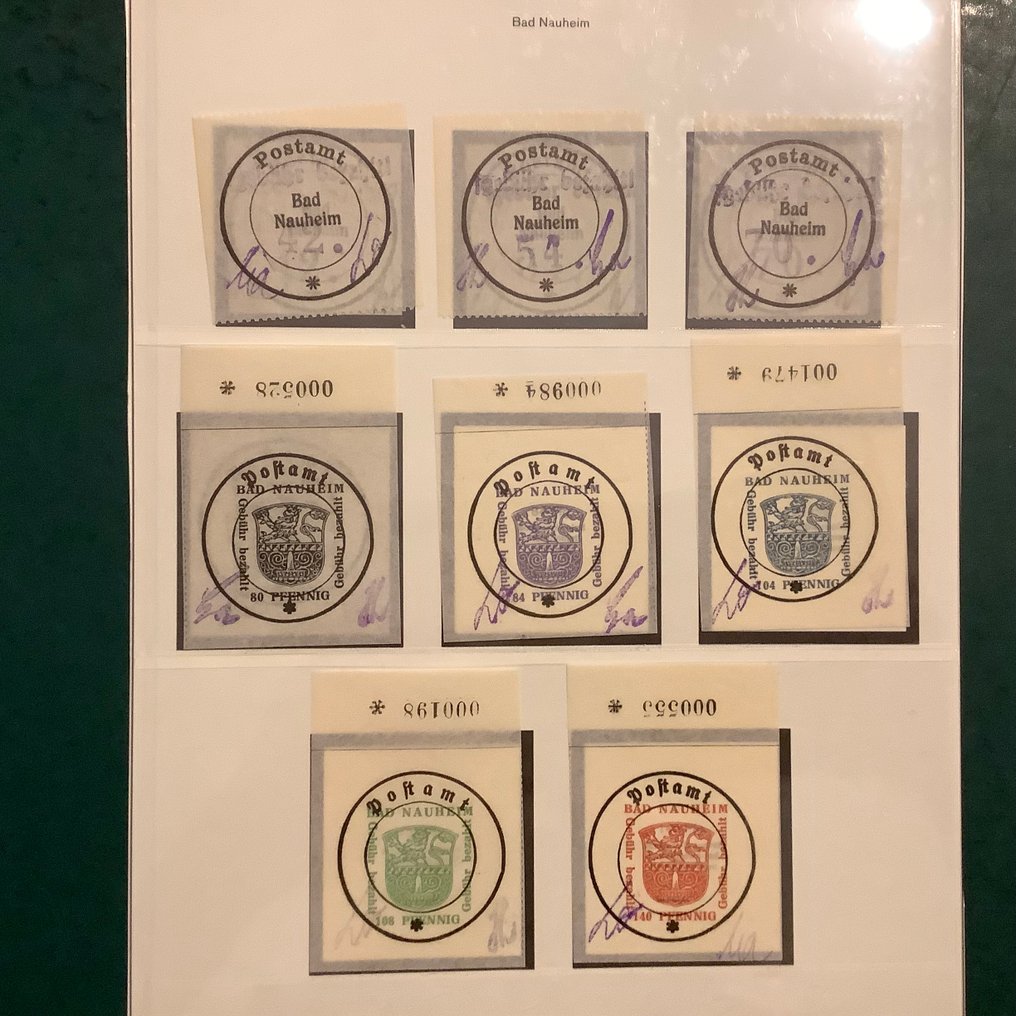 德国 - 本地邮政区 1945/1946 - Bad Nauheim：相册页上的完整区域 - 重印 - Michel #1.0