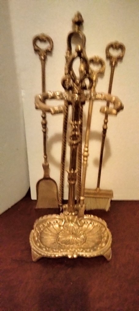 Akcesoria do kominka (5) - antyczny brąz - Brąz 3,8 kg - Serwiteur z masywnego brązu #4.3