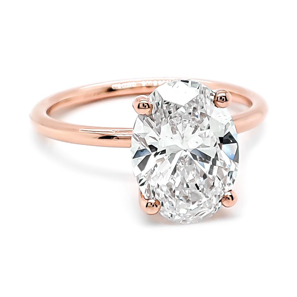 沒有保留價 - 戒指 - 14 克拉 玫瑰金 - 2.92ct. tw. 鉆石 (實驗室培育) - IGI Certified #2.1