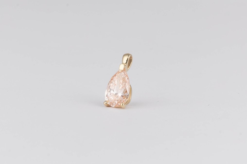 没有保留价 - 吊坠 - 14K包金 黄金 - 2.01ct. tw. 粉红色 钻石 (彩色实验室培育钻石) - 梨子浓烈粉色 - VS1 #2.1