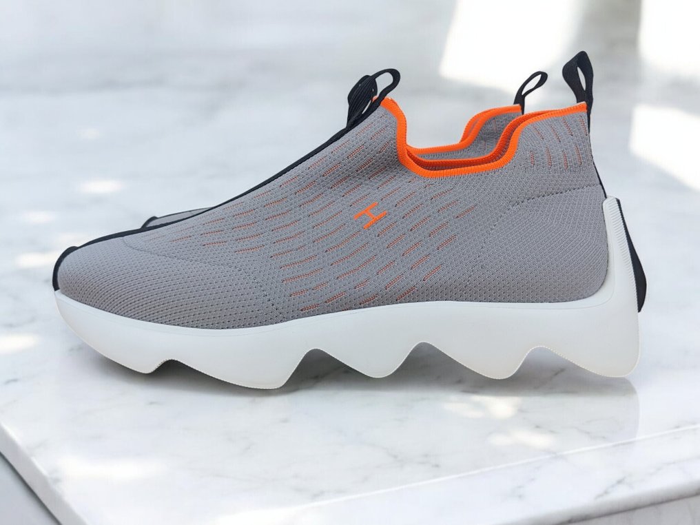 Hermès - "Eclair" Sneakers in Knit and Calfskin (Size 42 1/2) - Sneakers - Size: EU 42 #2.1