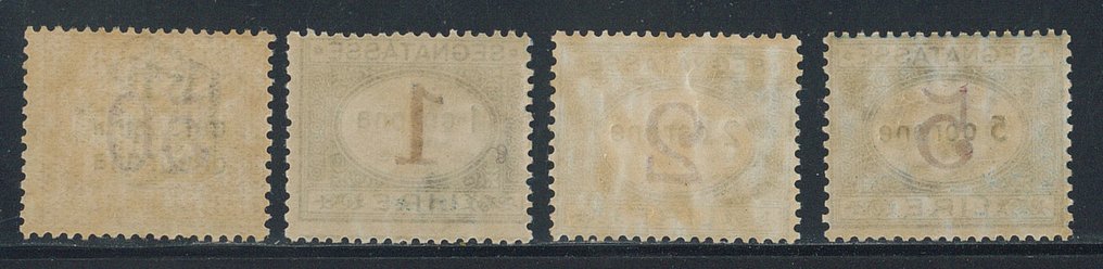 意大利 - 达尔马提亚,特伦托和的里雅斯特 - Segnatasse,完整系列编号1/4,新鲜且切割得很好。 #1.0