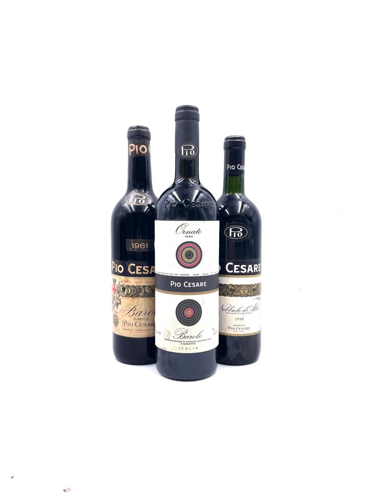 1995 Ornato, 1961 Classico & 1998 Nebbiolo d'Alba, Pio Cesare - Piedmont - 3 Bottles (0.75L) #1.0