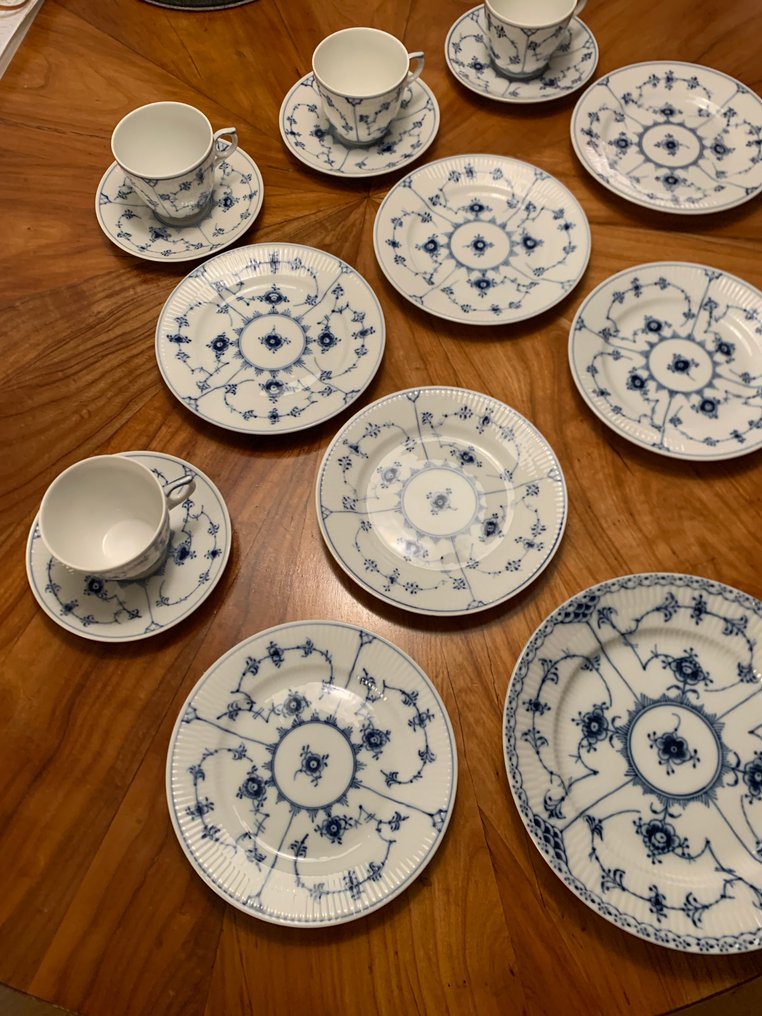 Royal Copenhagen - 咖啡杯具組 (19) - Musselmalet - 瓷器 - Musselmalet #1.0