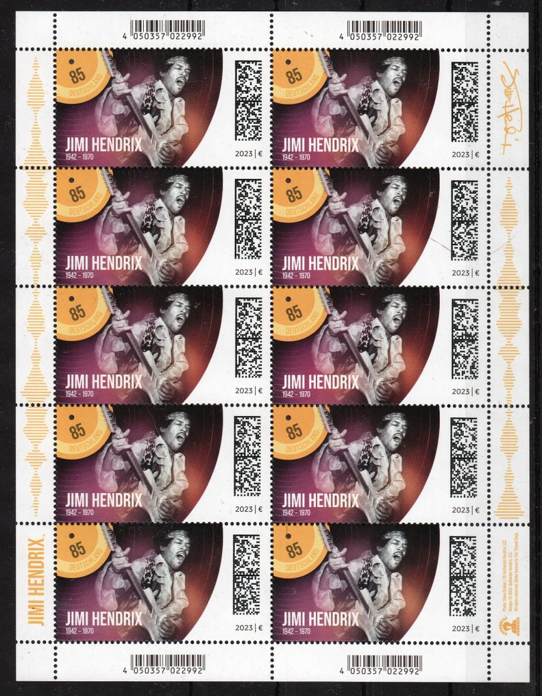 Niemcy, Republika Federalna 2022/2025 - David Bowie, Jimi Hendrix, Freddie Mercury, Tina Turner Kleinbogen - Kleinbogen #1.0