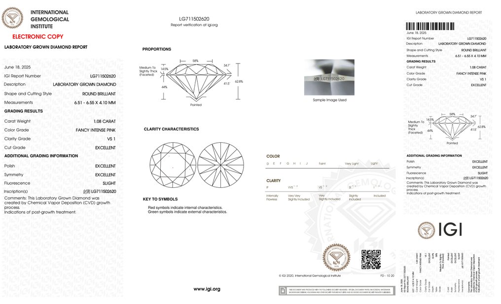 沒有保留價 - 耳環 - 14 克拉 白金 -  2.25ct. tw. 粉紅色 鉆石 (彩色實驗室培育鑽石) - 华丽浓烈粉色 - VS1 #4.3