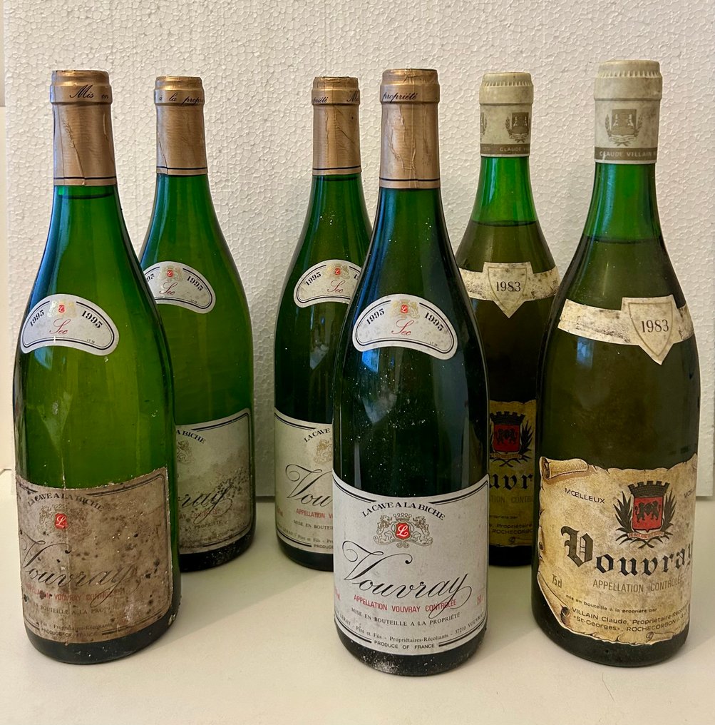1983 x 2 Villain Claude & 1995 x 4 La Cave de la Biche - Vouvray - 6 Bottles (0.75L) #1.0