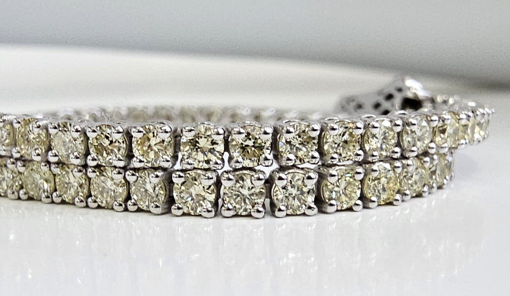 Sans prix de réserve - Bracelet - 14 carats Or blanc -  2.75ct. tw. Diamant (Naturelle) - Diamant - Jaune intense et élégant #1.0