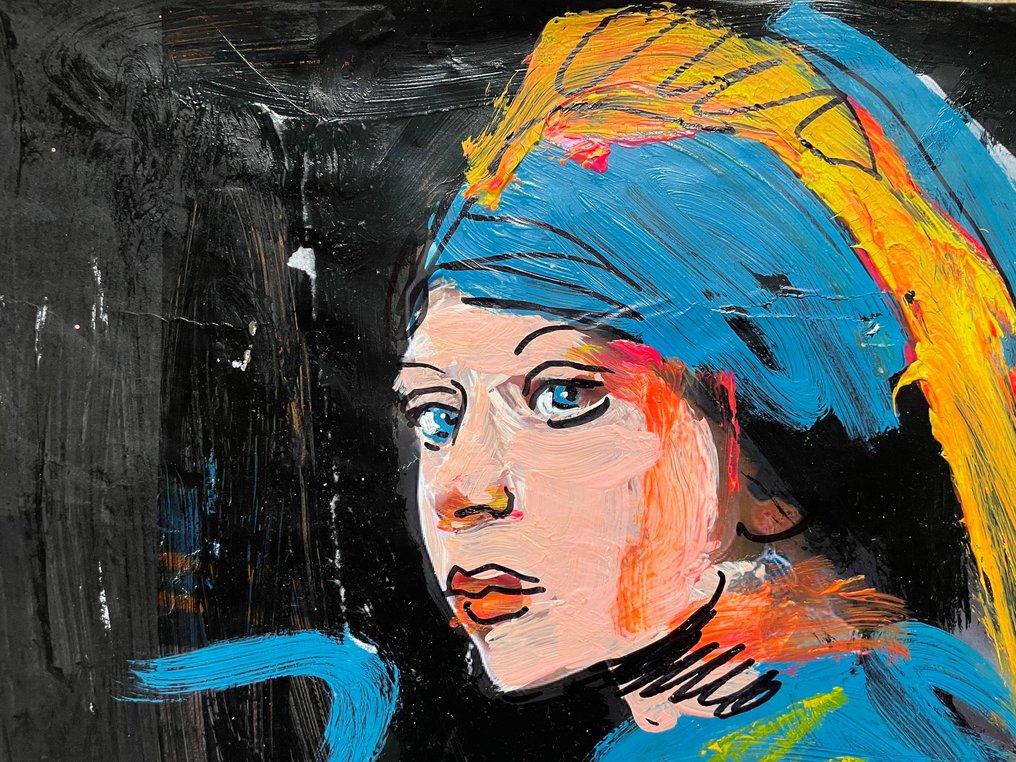 Peter Klashorst (1957) - Meisje met de parel (naar Vermeer) #2.1