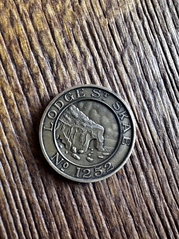 1890c R.A.M 共济会标记代币/‘一分钱’。他们每人都得了一分钱。. 1890 (没有保留价) #1.0