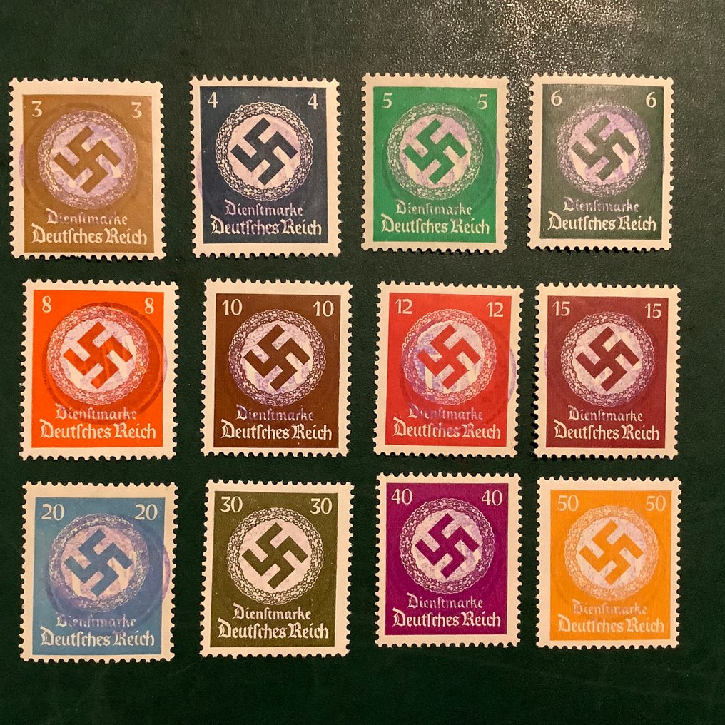 Γερμανία - Τοπικά ταχυδρομεία 1945 - Fredesdorf: υπηρεσία με ναζιστικό σύμβολο και μπλε εκτύπωση FM - εγκεκριμένο από τον Δρ Dubb. - Michel #1.0