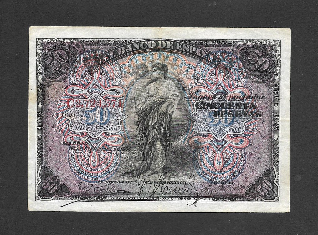 Espanha. - 50 pesetas 1906 - Pick 58  (Sem preço de reserva) #1.0