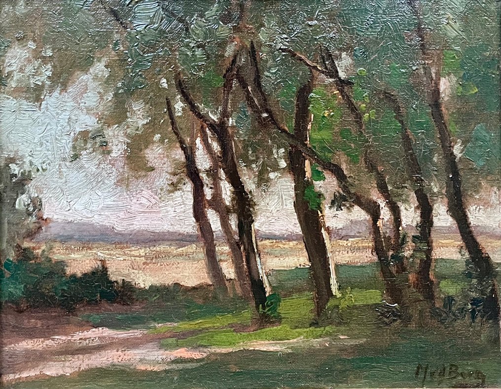 Mijndert van den Berg (1876–1967) - Landschap met berkenbomen #1.0