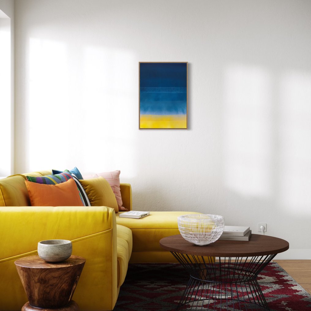 Anton Kaestner - #233 - L - " Hommage à Rothko - Bleu & Yellow ". #1.0