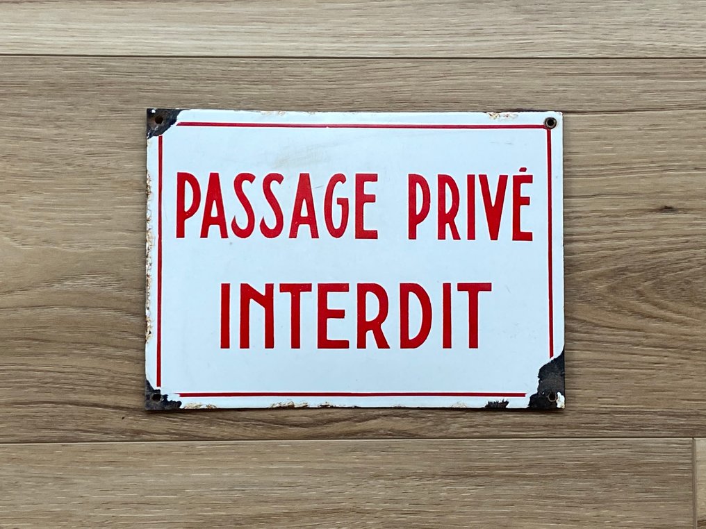 Passage Privé Interdit - Placă - Smalț #1.0