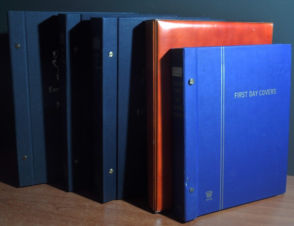 Netherlands  - A big box full of FDCs with blocks of 4, Jubilea covers, Molenreeks, and more in various albums. #1.0