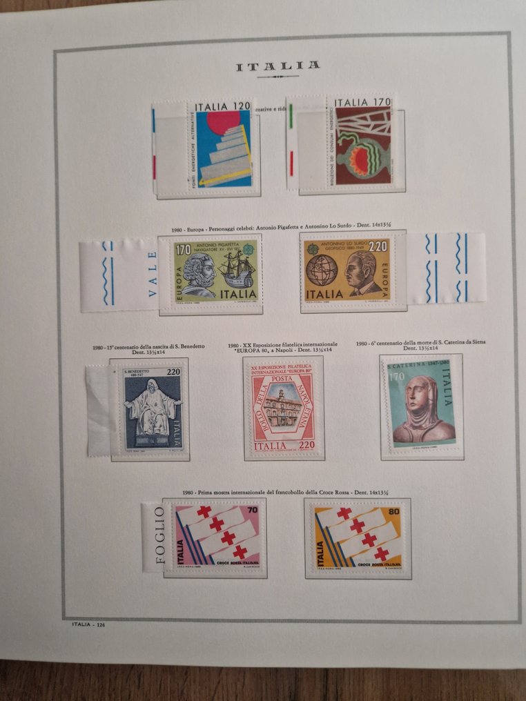 Ιταλία 1980/1990 - Ιταλική Δημοκρατία. Ολοκληρες σειρές 1980/90, άθικη γόμα. Σε άλμπουμ Marini με φάκελο και θήκη. #3.2