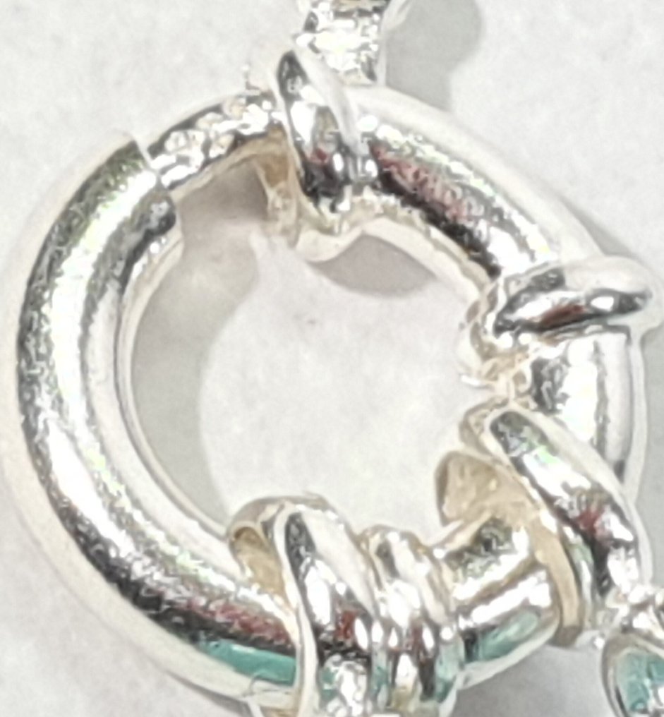 稳定的绿松石 - 有助于祈祷和神圣的和平 - 925纯银扣环 - 一等品质 - 頸鏈 #4.3