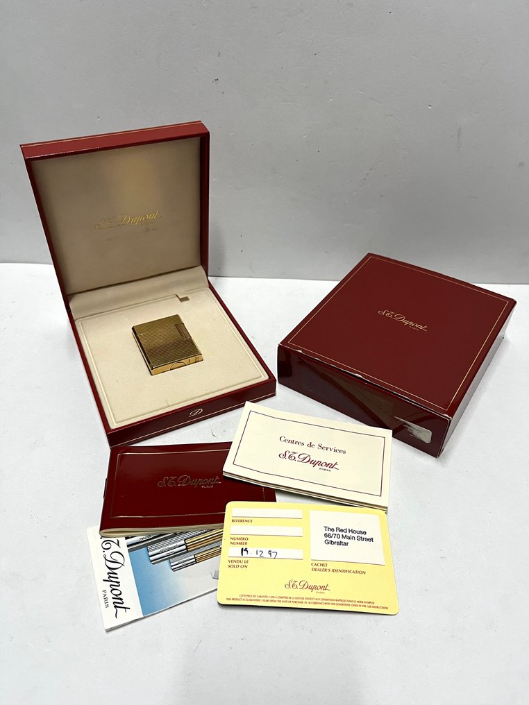 S.T. Dupont - L1 BR gold plated - horizontal lines - Sytytin - Kultasilattu #3.2