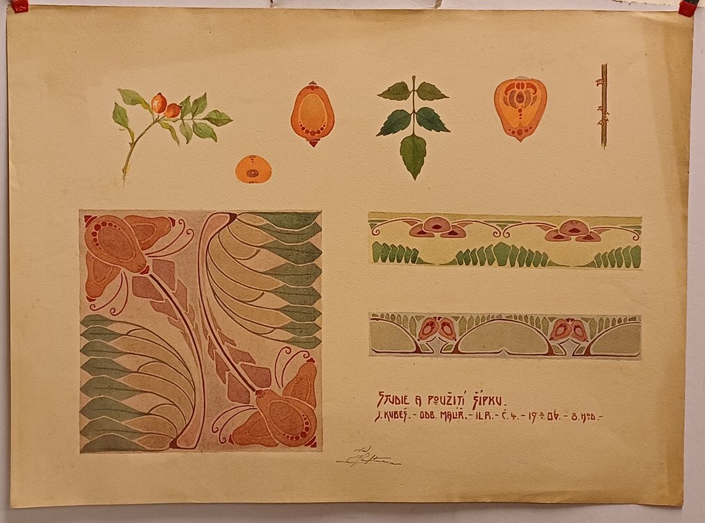 Διακόσμηση τοίχου - Σχεδιασμός για κεραμική - Τσεχία - Πρωτότυπο σχέδιο #1.0