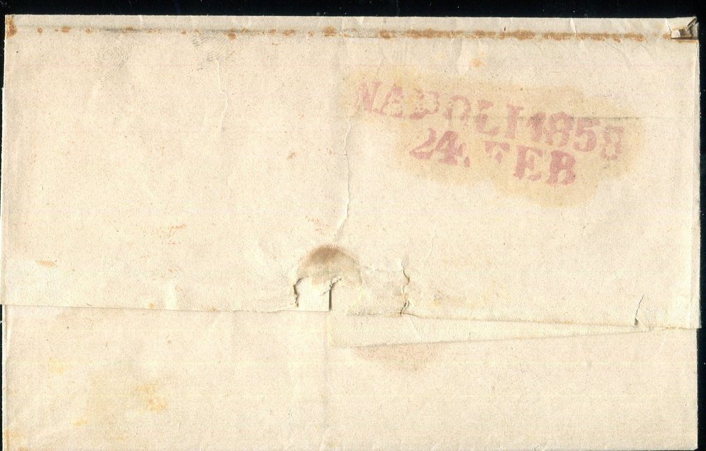 Italian Ancient States - Naples 1858 - The 2 grana 'Rosa lilla' used at Pontelandolfo scores 8. - Sassone 5a #1.0