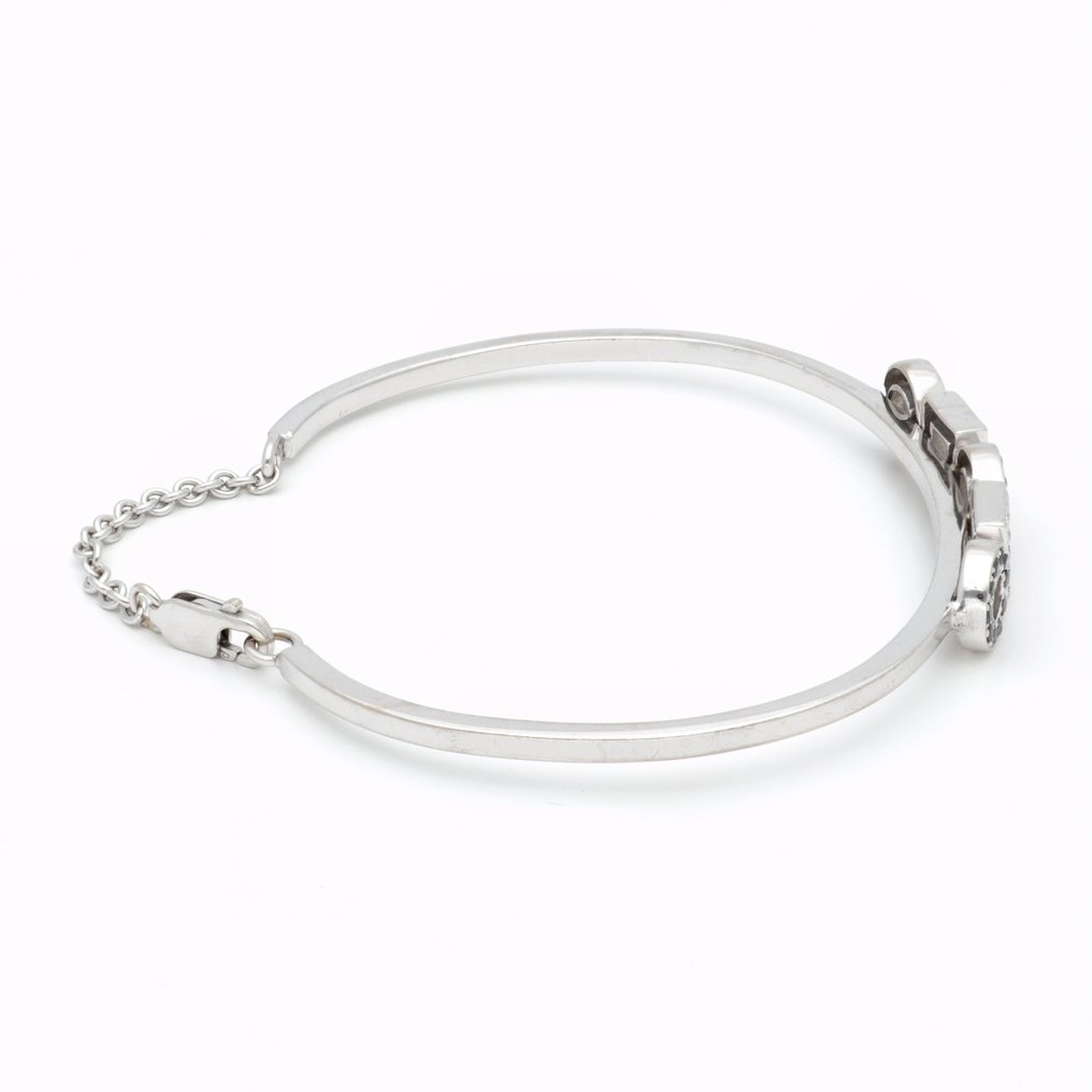 手镯 - 18K包金 白金 钻石 (天然)  #4.3