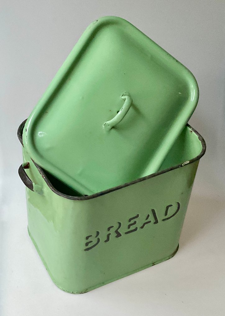 Broodmand - Emaille, Staal - Engelse Broodtrommel #1.0