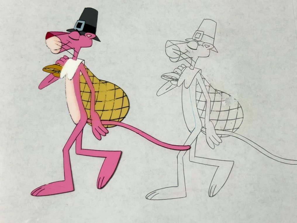 DePatie & Friz Freleng - Original animation cel and drawing of Pink Panther - The Pink Panther Show #2.1