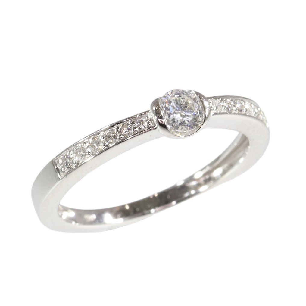 χωρίς τιμή ασφαλείας - Δαχτυλίδι - 18 καράτια Λευκός χρυσός -  0.35ct. tw. Διαμάντι (Φυσικό)  - Κλασικό 1980 #1.0