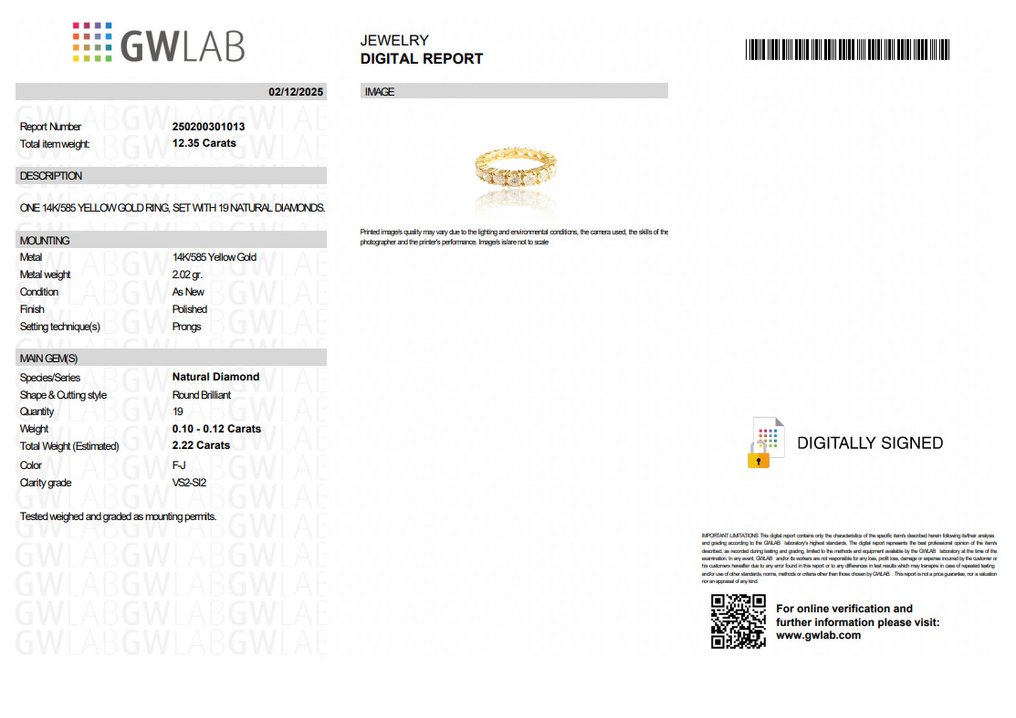 χωρίς τιμή ασφαλείας - Δαχτυλίδι - 14 καράτια Κίτρινο χρυσό - 2.22ct. tw. Διαμάντι (Φυσικό) #2.1