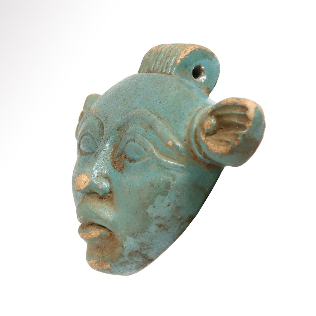 Ancient Egyptian Faience Amulet of Hathor #1.0
