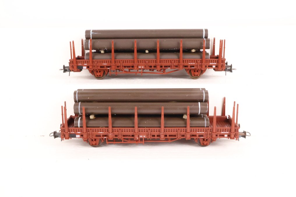 Roco H0 - 46310 - Carrozza merci di modellini di treni (2) - Carrello di trasporto con tubi in acciaio Van Leeuwen. - NS #1.0