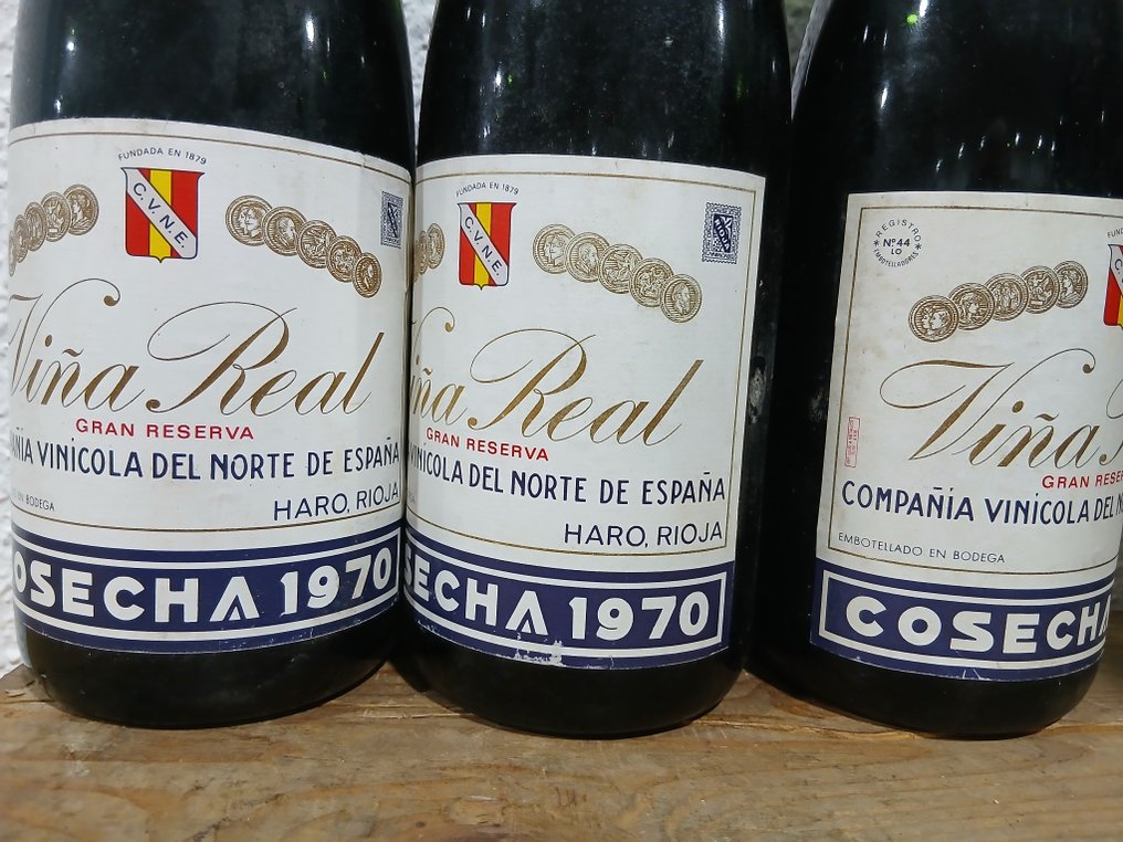 1970 C.V.N.E. Viña Real - Rioja Gran Reserva - 3 Flasker (0,75 L) #2.1