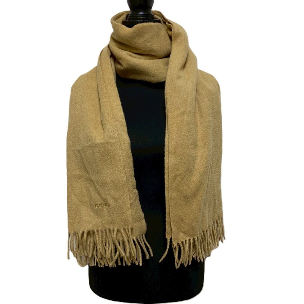 Hermès - Cashmere Large stole with one-point logo embroidery - Eșarfă #4.3