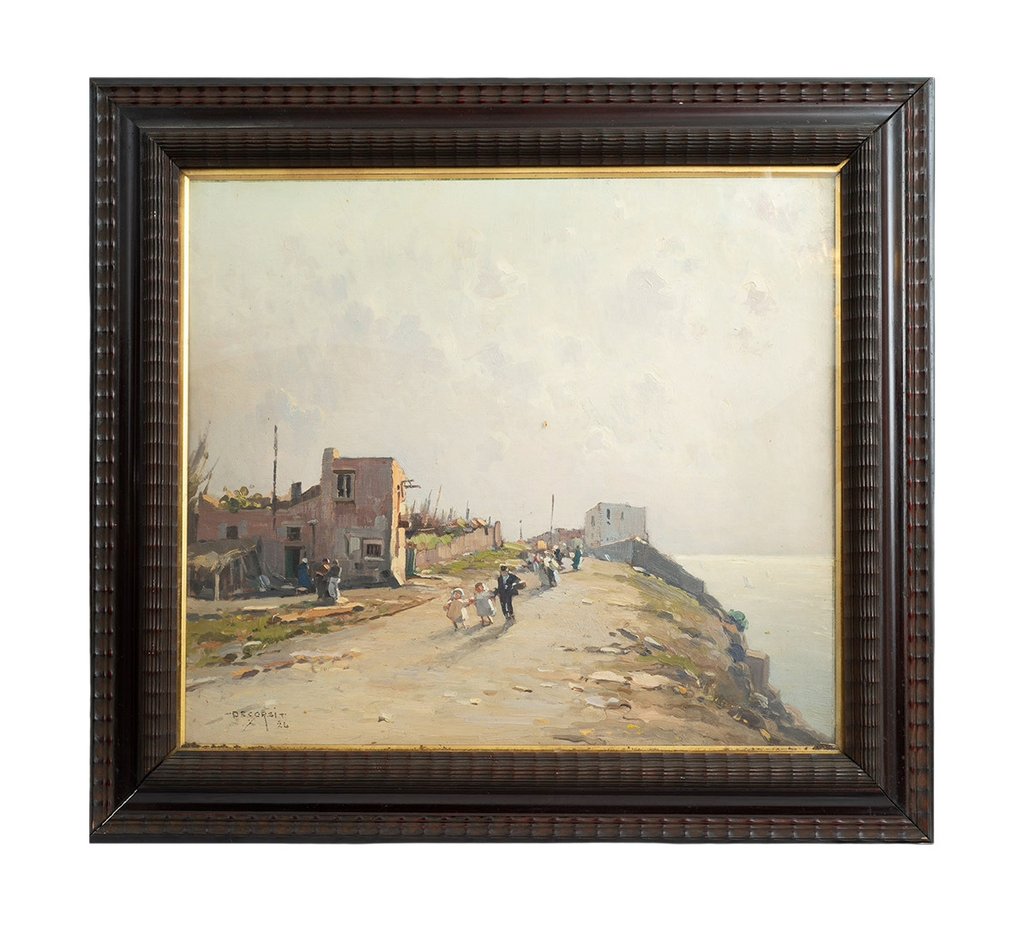 de corsi - Dipinto antico olio su tela con cornice coeva firmato"Nicolas De Corsi 1882-1956" #1.0