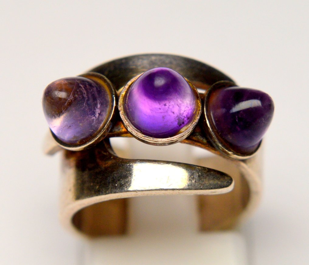 Ingen mindstepris - Ring 925 sølv - Norge Ametyst - David Andersen #2.1