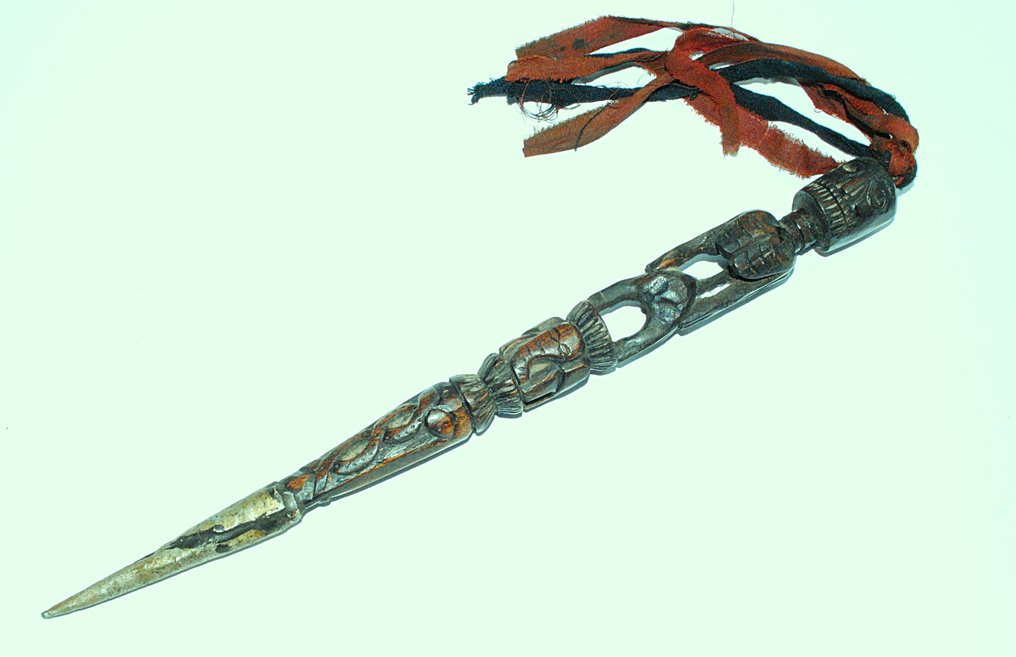 Κρανίο Φούρμπα και τέχνη Ganesh καλλιτεχνικά χαραγμένα από Gurung, 36 εκ., μάγος. - Νεπάλ (χωρίς τιμή ασφαλείας) #2.1