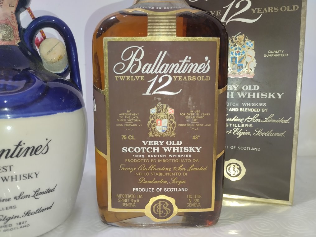 Ballantine's Finest + Ballantine's 12yo - b. 1970s, 1980s - 75cl - 2 bottles #2.1
