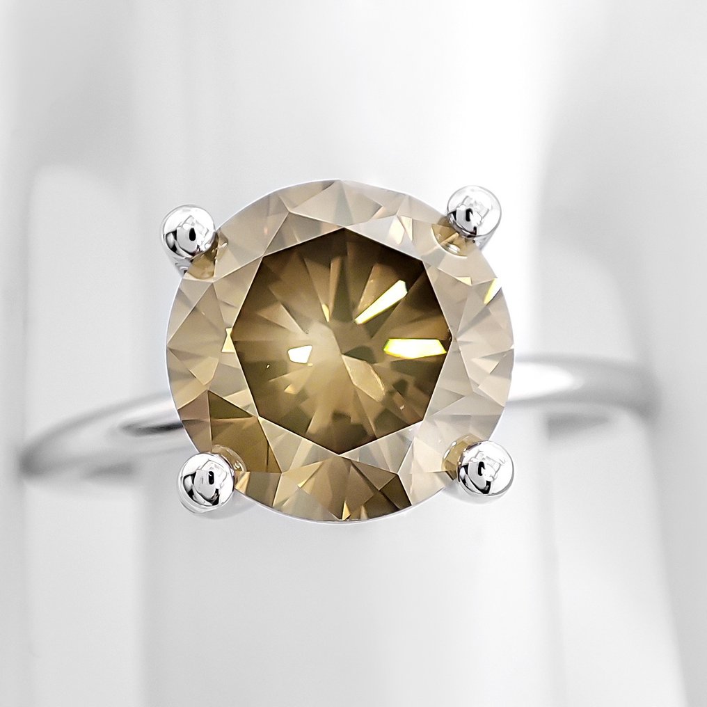沒有保留價 - 戒指 - 14 克拉 白金 -  3.01ct. tw. 鉆石 (天然彩色) - IGI 证书 #1.0