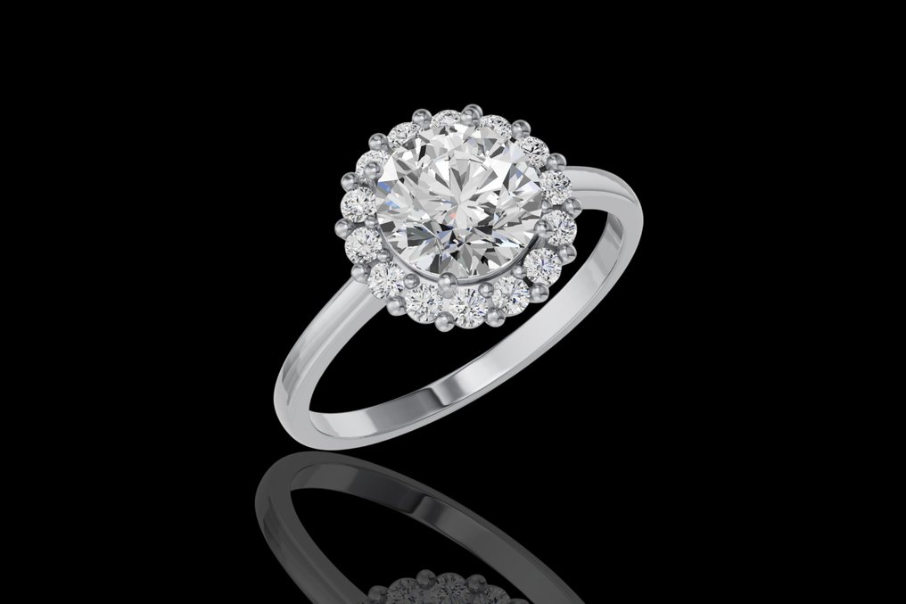 χωρίς τιμή ασφαλείας - Δαχτυλίδι - 14 καράτια Λευκός χρυσός -  1.96ct. tw. Διαμάντι (Εργαστηριακής καλλιέργειας) - Διαμάντι #4.3