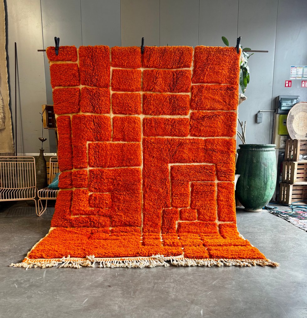 现代粉色手工编织摩洛哥羊毛地毯 - 小地毯 - 320 cm - 200 cm - 手工编织羊毛地毯 #1.0