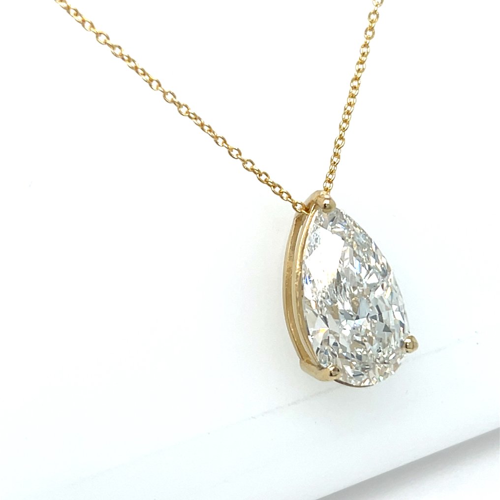 Κολιέ - 14 καράτια Κίτρινο χρυσό -  5.00ct. tw. Διαμάντι (Εργαστηριακής καλλιέργειας) #3.2