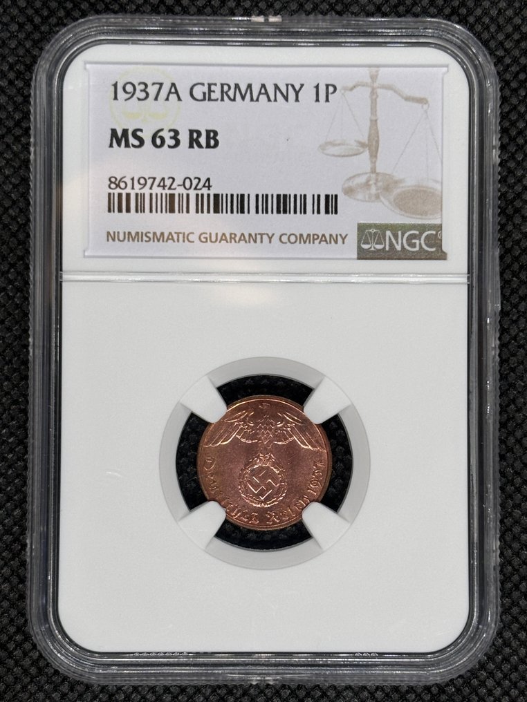 Germany, Third Reich 1 Reichspfennig 1937A NGC MS63RB  (χωρίς τιμή ασφαλείας) #1.0