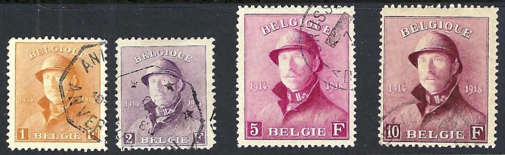 Belgium 1919 - Albert I 'With Helmet' Stamped -WITHOUT RESERVE PRICE- - OBP/COB 165/78 #2.1